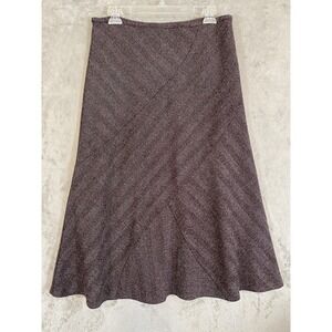 Appraisal Skirt Womens 10 Brown Herringbone Textured A-Line Midi Lined‎ Career